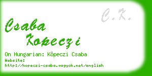 csaba kopeczi business card